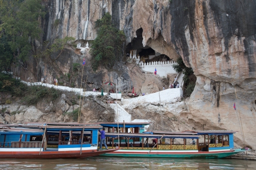 The Pak Ou Buddha Caves, not long before arriving at our destination of Luang Prabang.