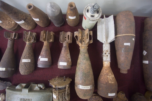 American bombes as they are shown in the Lao National Museum in Vientiane.