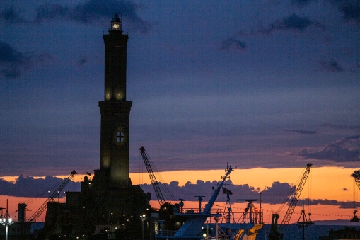 The Lanterna, the lighthouse at Genoa harbor.